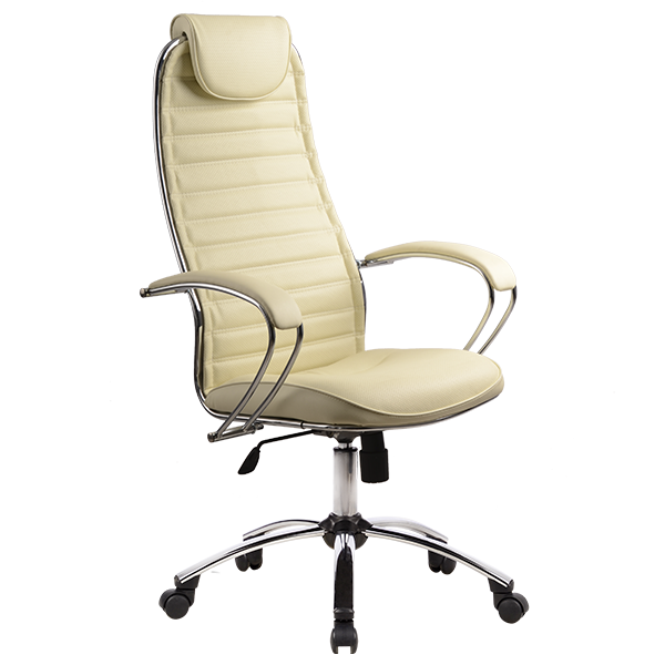 Кресло офисное Метта BC-5 CH720, бежевый, кожа NewLeather/кожа NewLeather