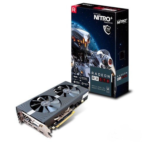 Видеокарта Sapphire Radeon RX 570 Nitro+ Ver.BP AMD Radeon RX570 1260 МГц PCI-E 3.0 8Гб 1750 МГц (7ГГц QDR) 256 бит DisplayPort x2, DVI-D, HDMI x2 112