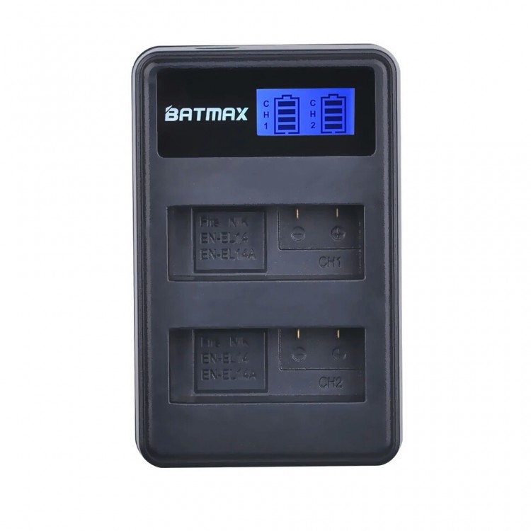 Зарядное устройство Batmax 8,4В/0,6А для EN-EL14, черное, oem USB