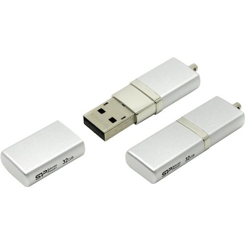 Накопитель USB 2.0, 32Гб Silicon Power LuxMini 710 SP032GBUF2710V1S,серебристый, металл