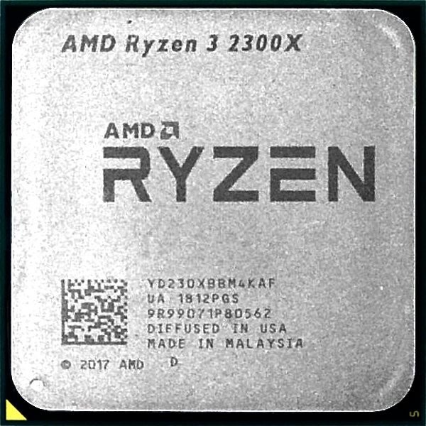 Процессор AMD Ryzen 3 2300X 3,5ГГц (4ГГц Turbo) (AM4, 8Мб, без видео, 2933 МГц) Pinnacle Ridge oem
