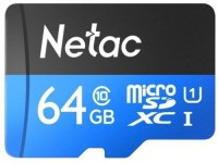 Карта памяти(+адаптер) microSDXC 64Гб/Class 10/UHS-I,Netac (NT02P500STN-064G-R)