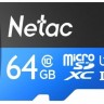 Карта памяти(+адаптер) microSDXC 64Гб/Class 10/UHS-I,Netac (NT02P500STN-064G-R)