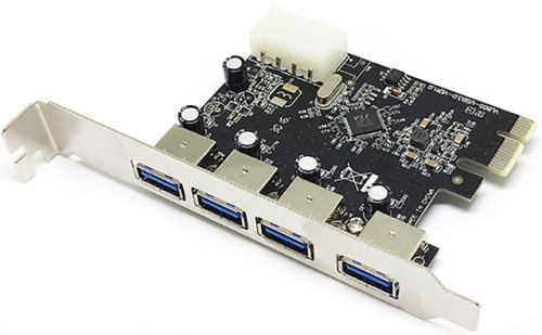 Контроллер ASIA PCIE 4P USB3.0,PCI-E x1 - USB 3.0 x4(внеш),тех. пакет