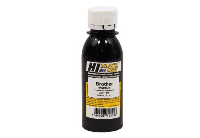 Чернила Hi-Black универсальные, цвет черный(black), для Brother, 0.1л.