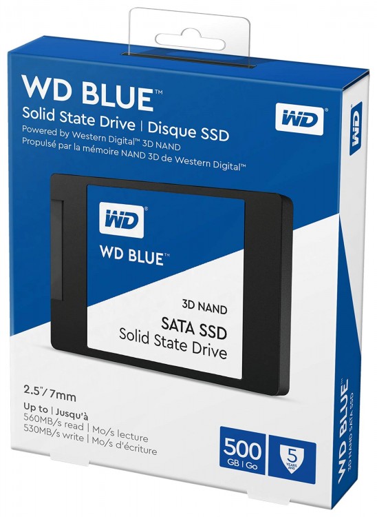 Накопитель SSD 2.5" 500Гб WD Blue WDS500G2B0A,rtl