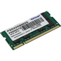 Модуль памяти SODIMM DDR2 2Гб, 800МГц, 6400 Мб/с, Patriot PSD22G8002S, блистер