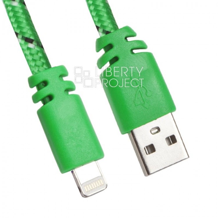 Кабель USB - Apple 8pin,1м,Liberty Project,зеленый,пакет