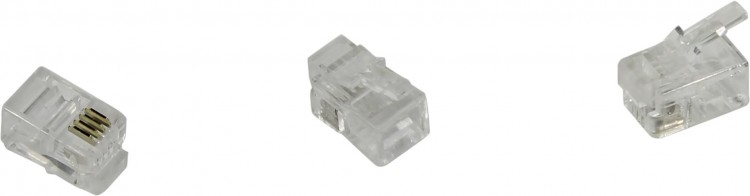 Коннектор RJ-9 Cablexpert MP-4p4c,4pin,прозрачный,oem