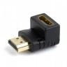 Адаптер угловой HDMI(F)-HDMI(M) Cablexpert A-HDMI90-FML,черный,пакет
