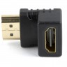 Адаптер угловой HDMI(F)-HDMI(M) Cablexpert A-HDMI90-FML,черный,пакет