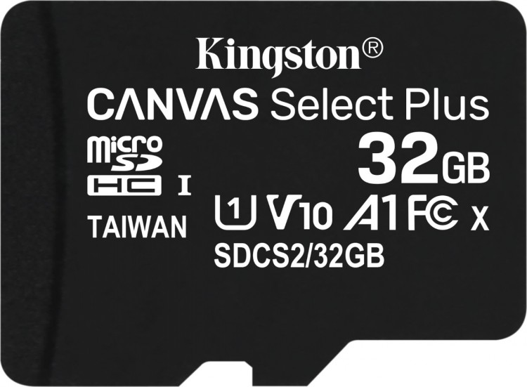 Карта памяти microSDXC 32Гб/Class 10/UHS-I,Kingston Canvas Select Plus(SDCS2/32GBSP)