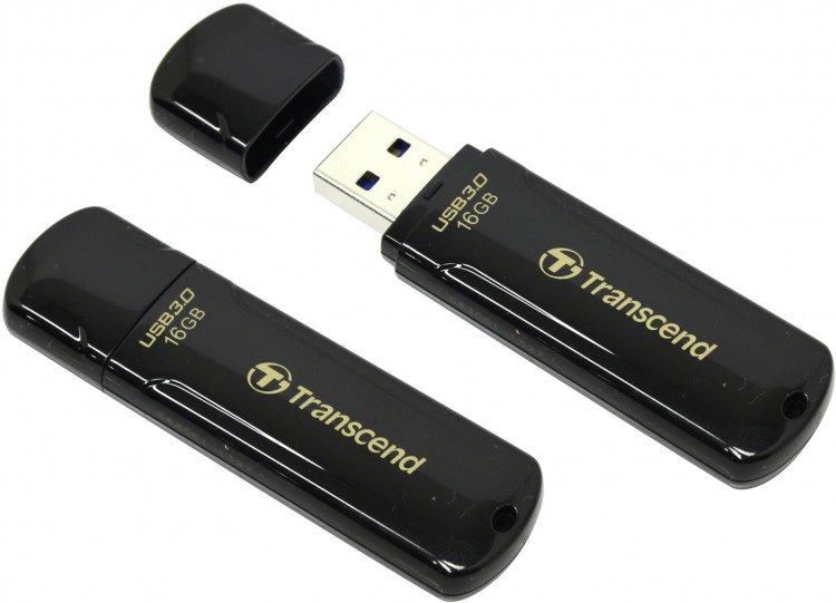 Накопитель USB 3.0 ,16Гб Transcend JetFlash 700,черная, пластик