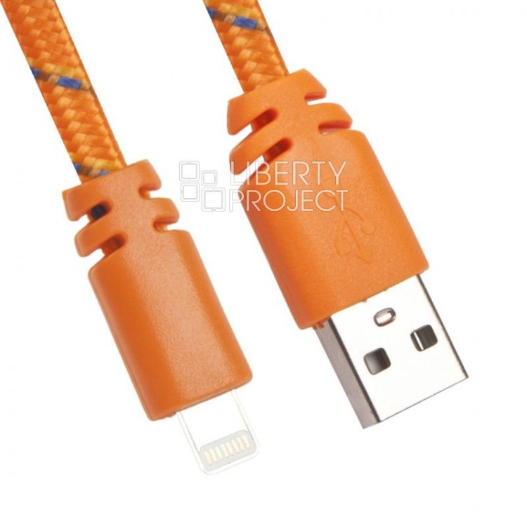Кабель USB - Apple 8pin,1м,Liberty Project,оранжевый,пакет