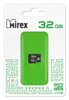 Карта памяти(б/адап.) microSDHC 32Гб/Class 10,Mirex (13612-MC10SD32)