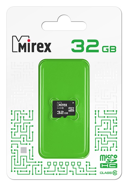 Карта памяти(б/адап.) microSDHC 32Гб/Class 10,Mirex (13612-MC10SD32)
