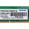 Модуль памяти SODIMM DDR3 4Гб, 1600МГц, 12800 Мб/с, Patriot PSD34G160081S, блистер