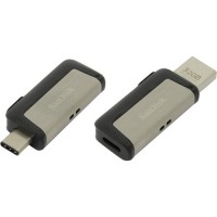 Накопитель USB 3.1/Type C, 32Гб SanDisk Ultra Dual type C SDDDC2-032G-G46,серый, пластик