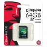 Карта памяти Kingston SDX10V/64GB  SDXC UHS-I, Class 10  20 Мб/с 30 Мб/с 64 Gb блистер