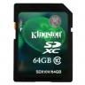 Карта памяти Kingston SDX10V/64GB  SDXC UHS-I, Class 10  20 Мб/с 30 Мб/с 64 Gb блистер