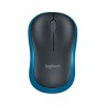 Мышь беспроводная Logitech Wireless Mouse M185, черная/синяя, оптическая, 1000dpi, USB(для приёмника