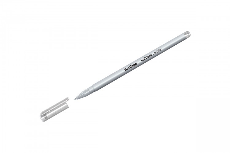 Ручка гел. Berlingo "Brilliant Metallic", серебро металлик, 0,8мм, CGp_40010