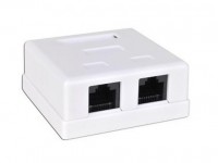 Розетка 2xRJ-45 Gembird/Nikomax 2-Port Mount Box, 2 порта 10/100 Мбит/сек,внешняя,белая