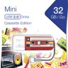 Накопитель USB 2.0 ,32Гб Verbatim Mini Cassette Edition,красный, пластик