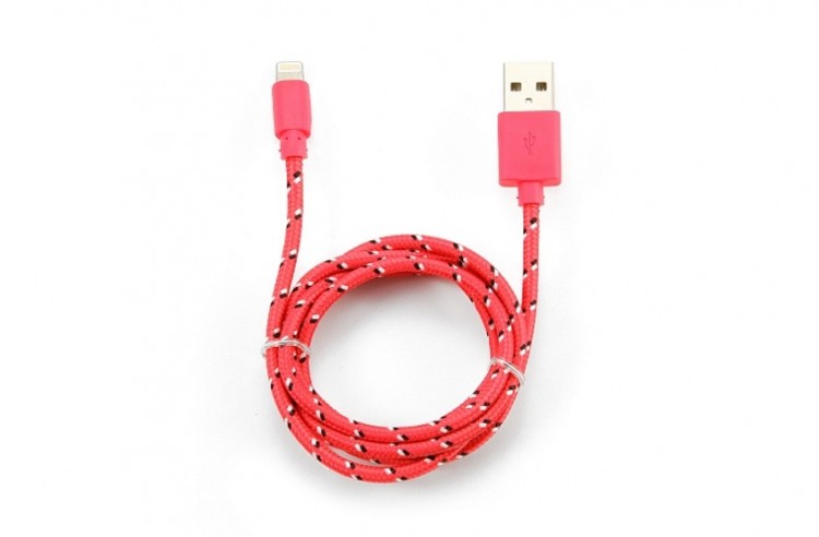 Кабель USB - Apple 8pin,1м,Konoos KC-A2USB2ncr,розовый, пакет