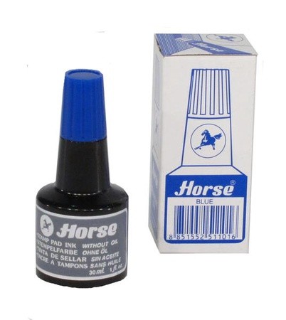 Штемпельная краска Horse синяя на водн.основе 30мл