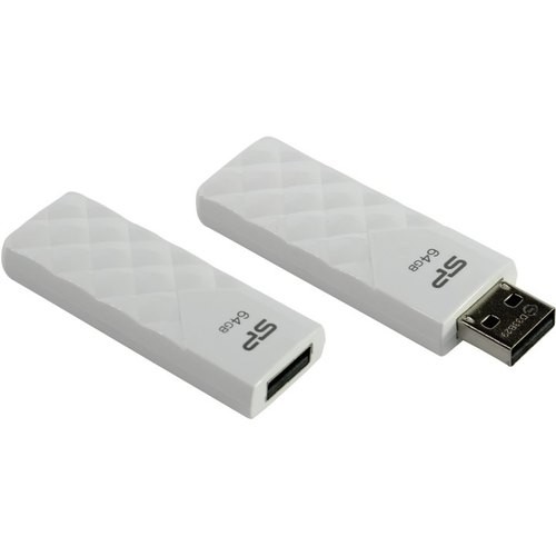 Накопитель USB 2.0 ,64Гб Silicon Power Ultima 03 SP064GBUF2U03V1W,белый, пластик